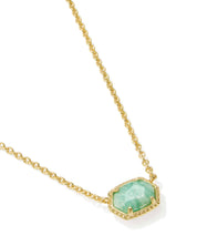 DAPHNE FRAME SHORT PENDANT NECKLACE GOLD TEAL AMAZONITE