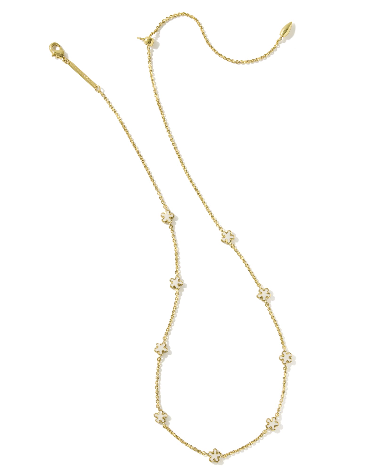 JANE STRAND NECKLACE GOLD WHITE ENAMEL