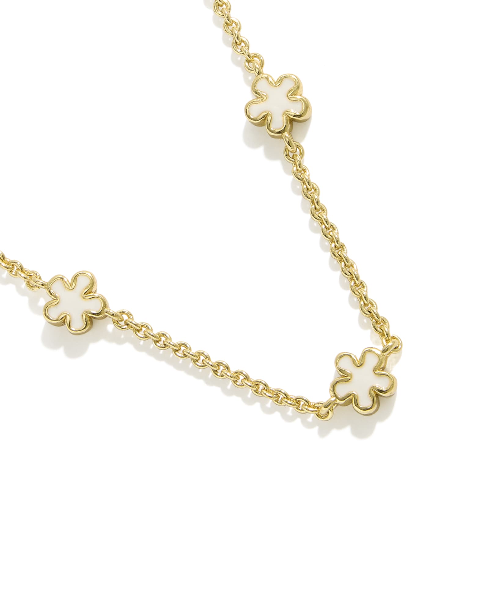 JANE STRAND NECKLACE GOLD WHITE ENAMEL