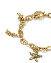PARKER CHARM BRACELET VINTAGE GOLD FRESHWATER CULTURED PEARL