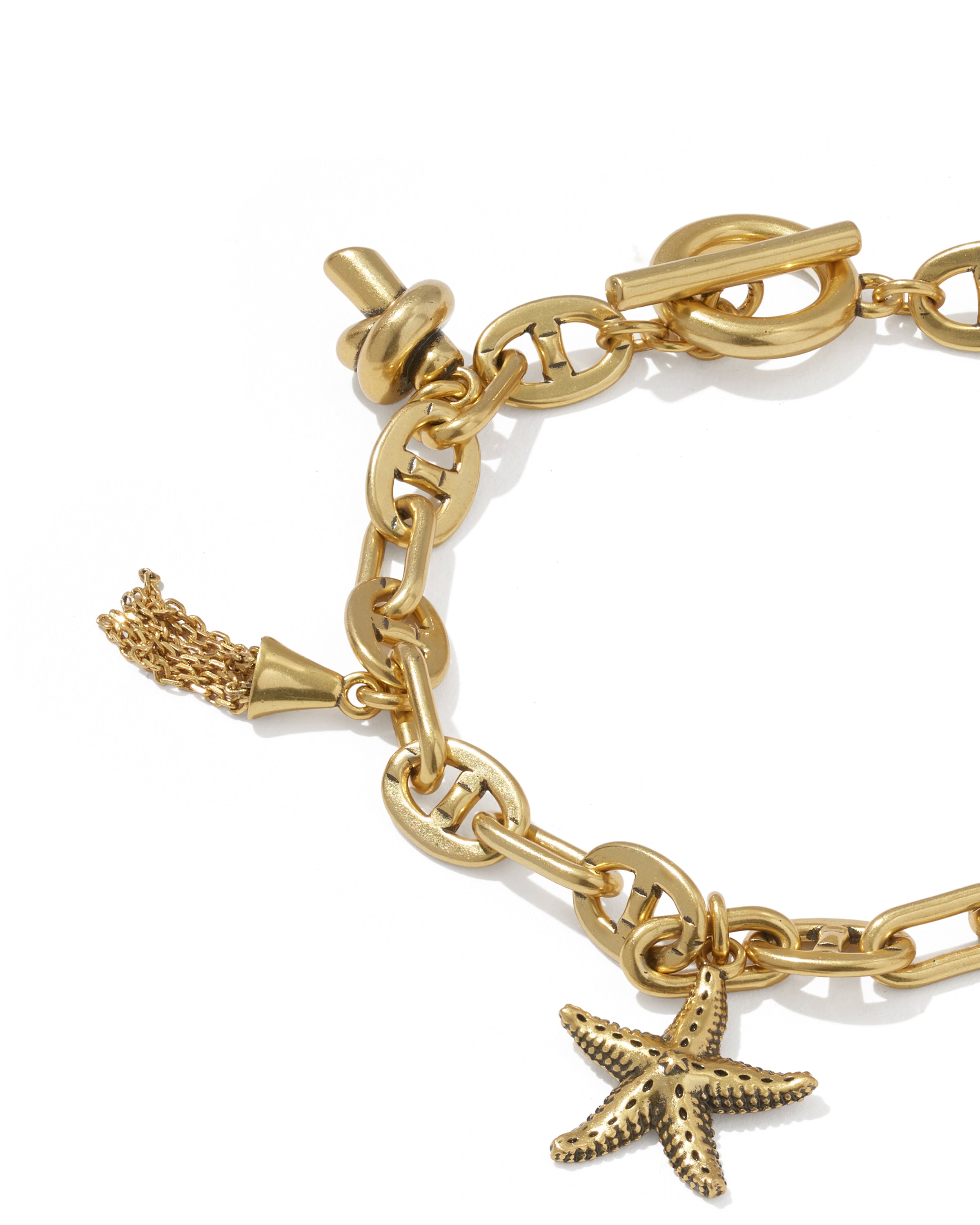 PARKER CHARM BRACELET VINTAGE GOLD FRESHWATER CULTURED PEARL
