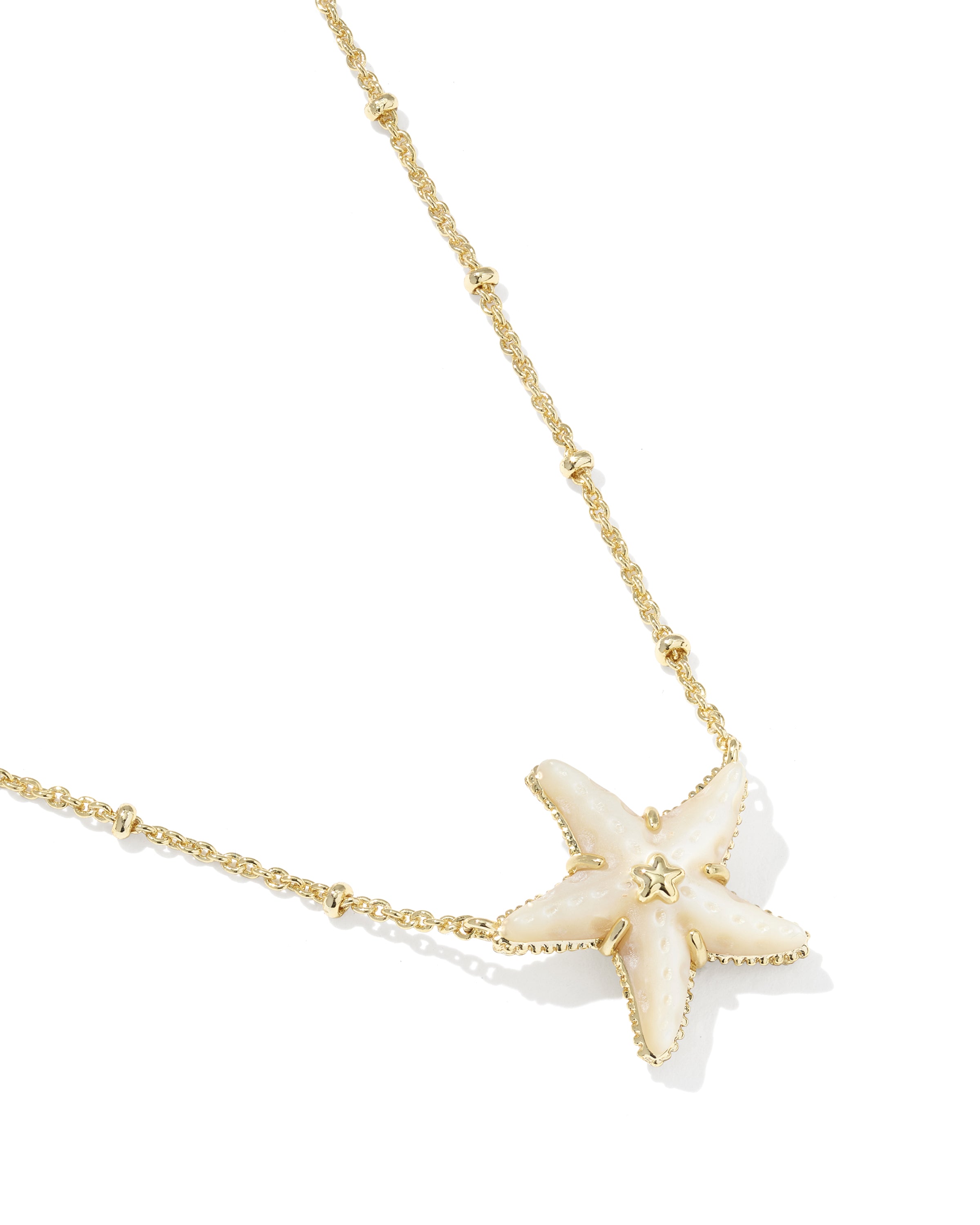 PARKER STARFISH SHORT PENDANT NECKLACE GOLD NATURAL MOTHER OF PEARL