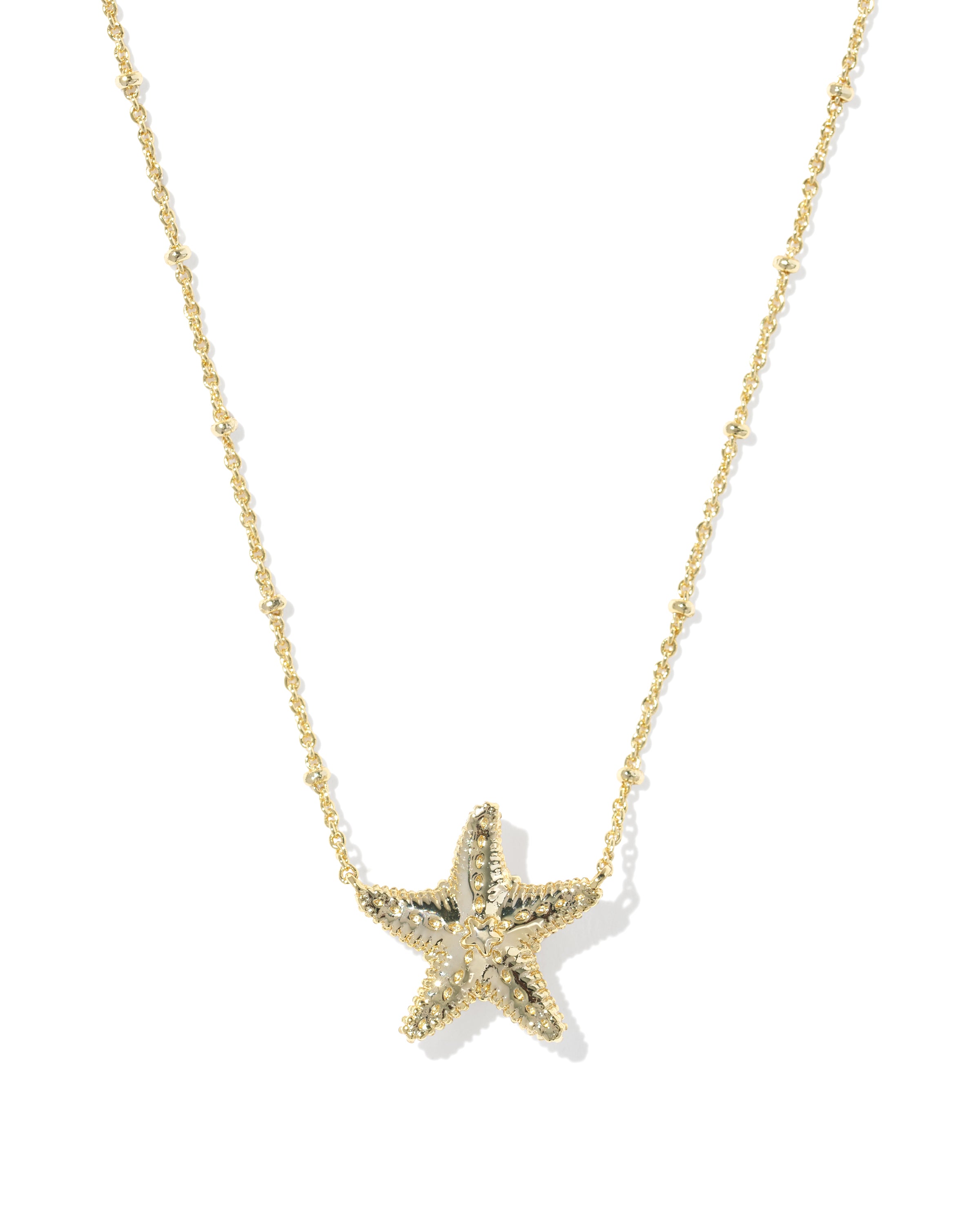 PARKER STARFISH SHORT PENDANT NECKLACE GOLD NATURAL MOTHER OF PEARL