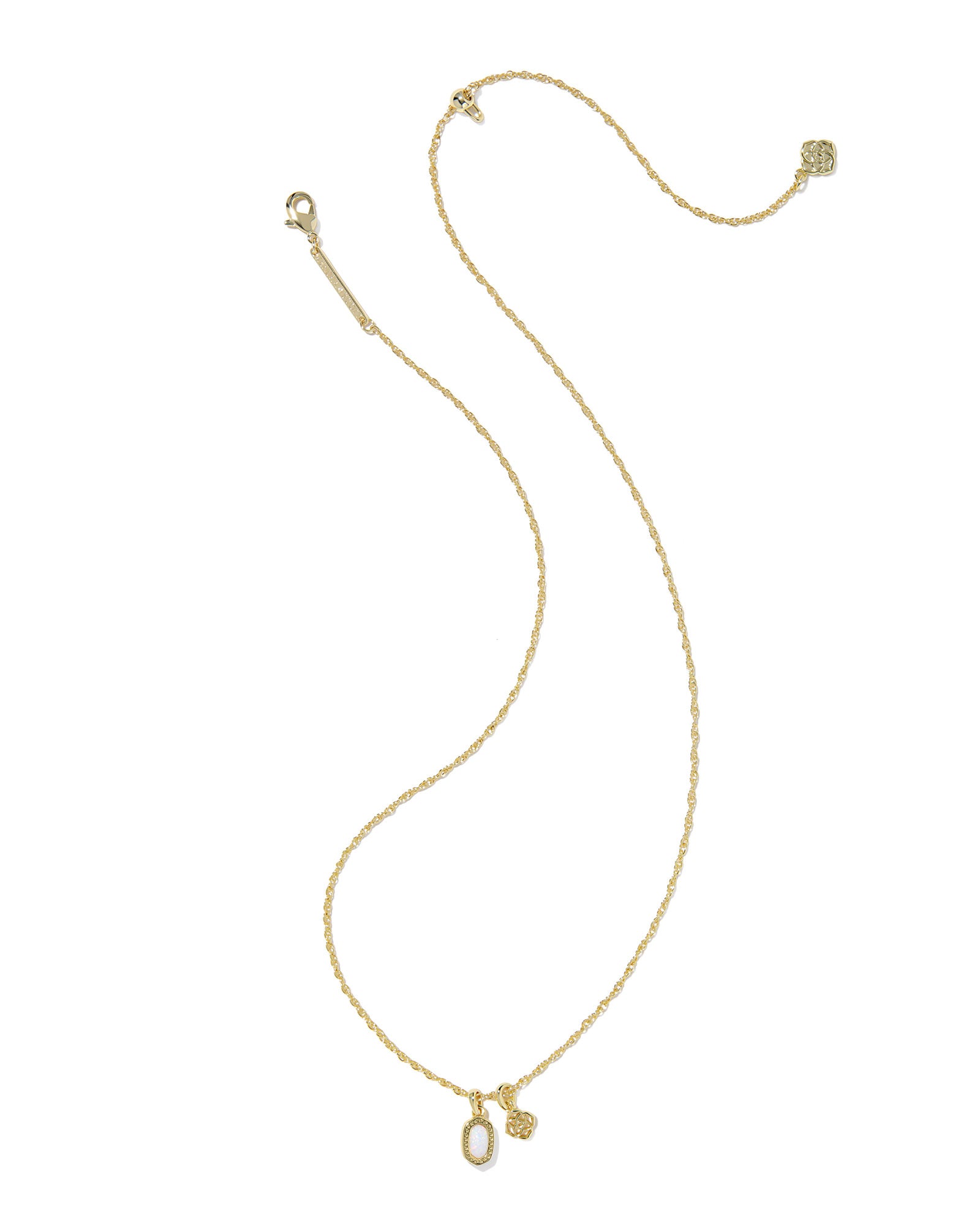MINI ELISA DIRA NECKLACE GOLD BRIGHT WHITE LAB GROWN OPAL