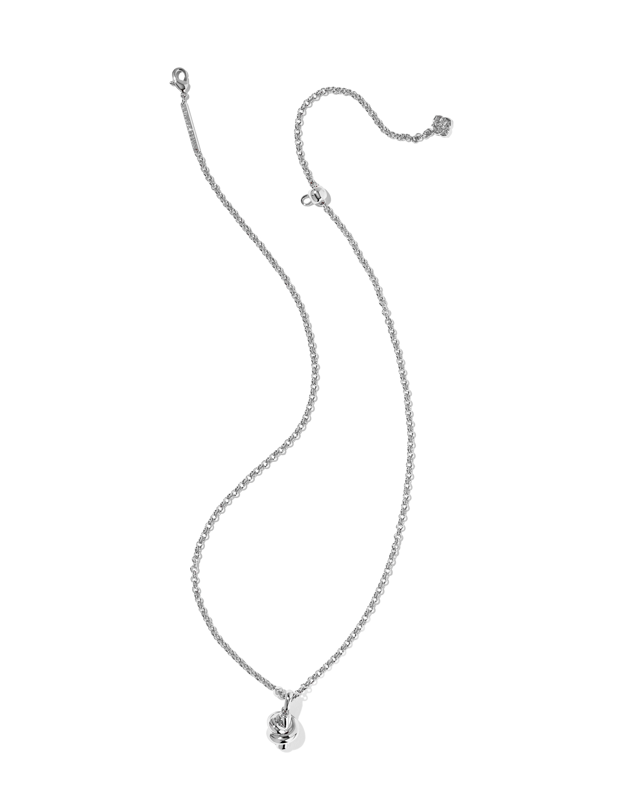 PARKER KNOT SHORT PENDANT NECKLACE SILVER