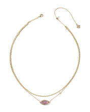 OPHELIA MULTI STRAND NECKLACE GOLD LIGHT MAUVE ILLUSION