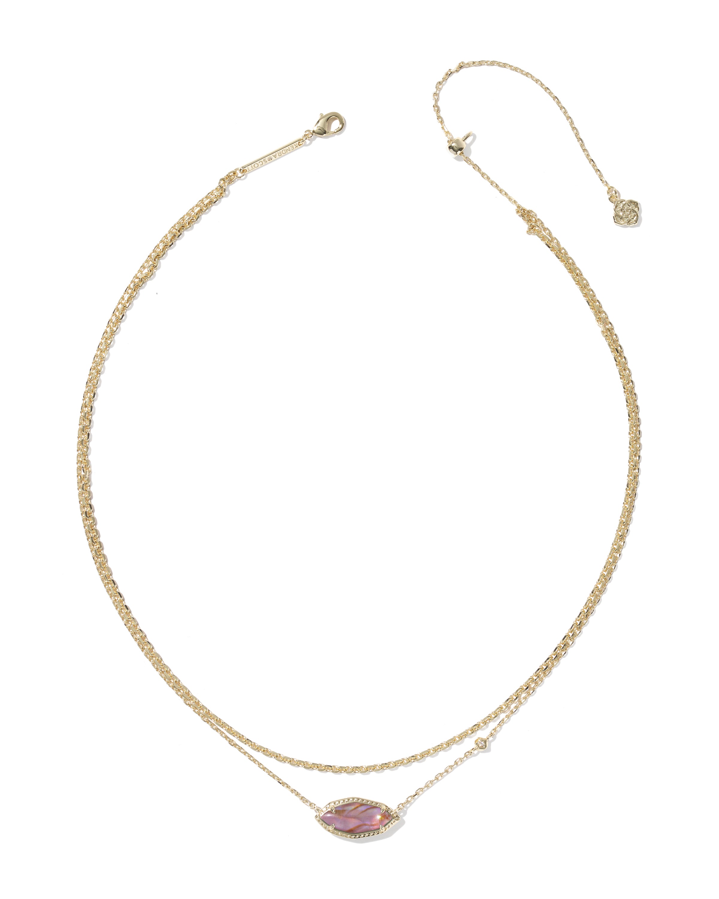 OPHELIA MULTI STRAND NECKLACE GOLD LIGHT MAUVE ILLUSION