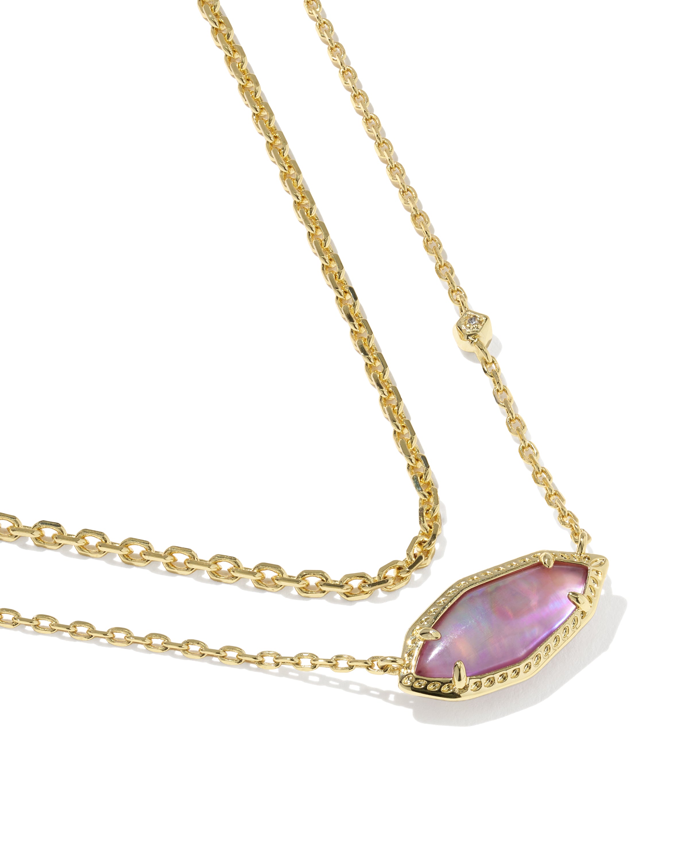 OPHELIA MULTI STRAND NECKLACE GOLD LIGHT MAUVE ILLUSION