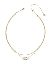 OPHELIA MULTI STRAND NECKLACE GOLD IRIDESCENT ABALONE