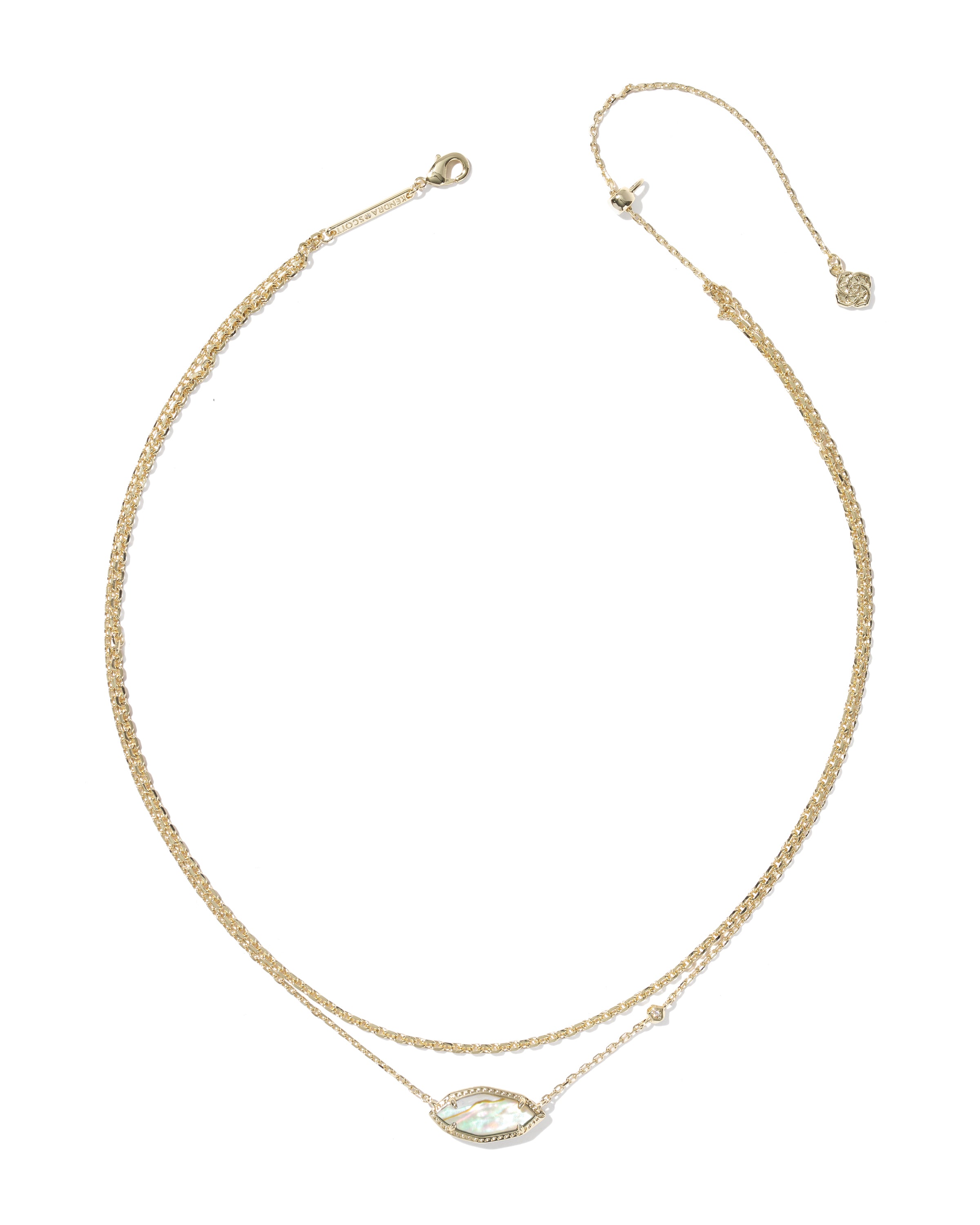 OPHELIA MULTI STRAND NECKLACE GOLD IRIDESCENT ABALONE