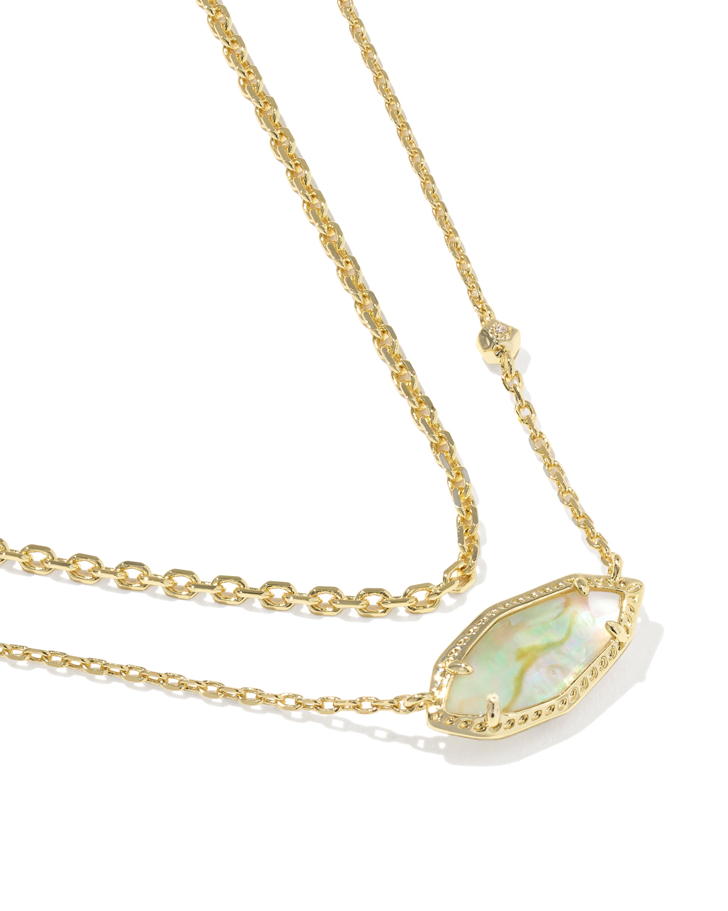 OPHELIA MULTI STRAND NECKLACE GOLD IRIDESCENT ABALONE