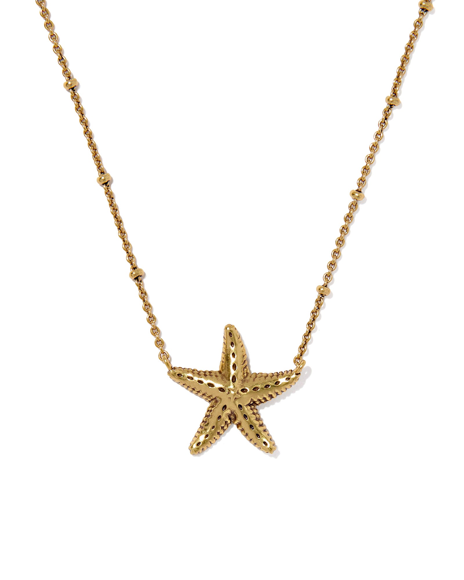 PARKER STARFISH METAL SHORT PENDANT NECKLACE VINTAGE GOLD