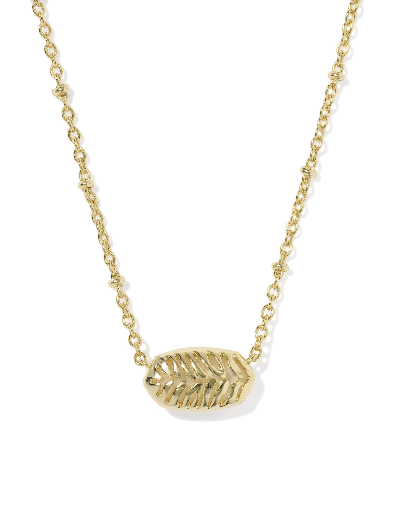 TIGER STRIPED ELISA SHORT PENDANT NECKLACE GOLD NATURAL MOTHER OF PEARL