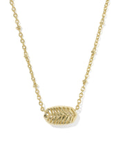 TIGER STRIPED ELISA SHORT PENDANT NECKLACE GOLD NATURAL MOTHER OF PEARL