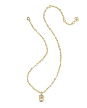 BUBBLE LETTER B SHORT PENDANT NECKLACE GOLD