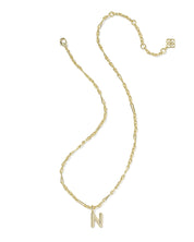 BUBBLE LETTER N SHORT PENDANT NECKLACE GOLD