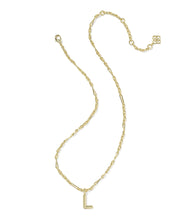 BUBBLE LETTER L SHORT PENDANT NECKLACE GOLD