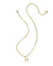 BUBBLE LETTER M SHORT PENDANT NECKLACE GOLD
