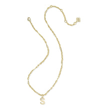 BUBBLE LETTER S SHORT PENDANT NECKLACE GOLD