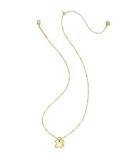 GHOST SHORT PENDANT NECKLACE GOLD WHITE GLOW IN THE DARK GLASS