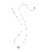 MALLORY CRYSTAL SHORT PENDANT NECKLACE GOLD WHITE CZ