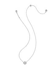 MALLORY CRYSTAL SHORT PENDANT NECKLACE SILVER WHITE CZ