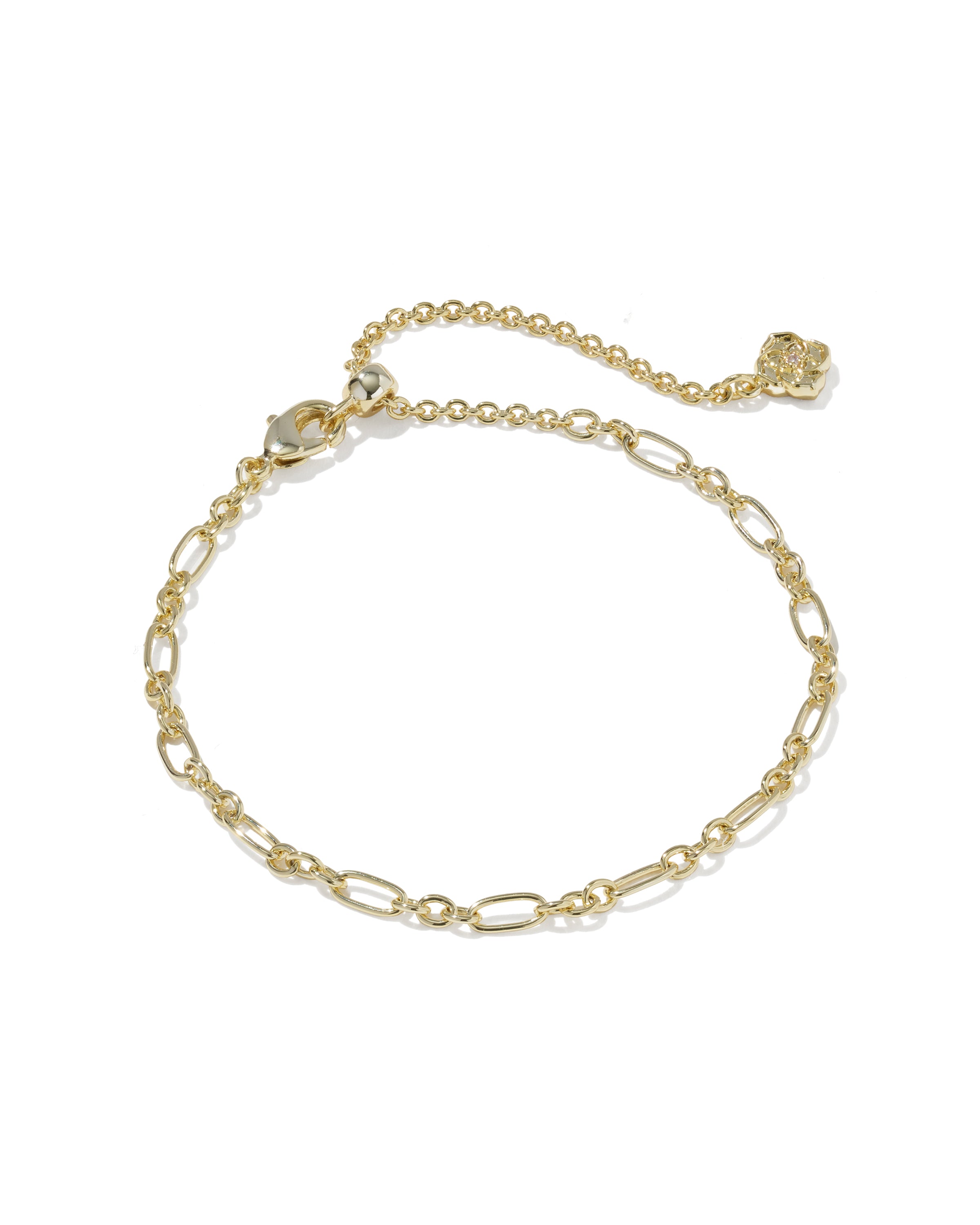 FATE SET OF 2 DELICATE CHAIN BRACELETS GOLD WHITE CZ