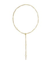 FATE LARIAT NECKLACE GOLD WHITE CZ
