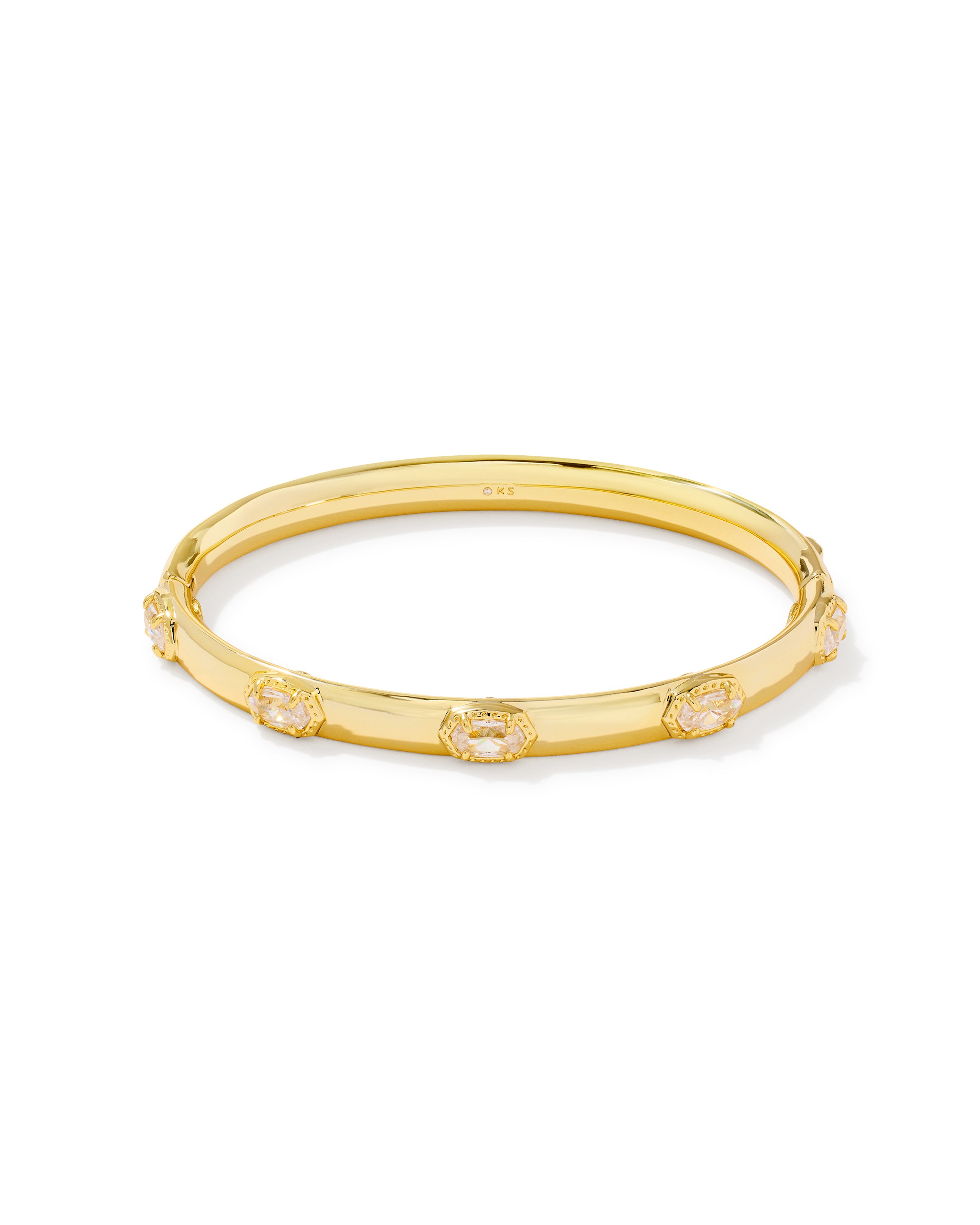 MINI ELISA LUXE BANGLE BRACELET GOLD WHITE CZ S/M