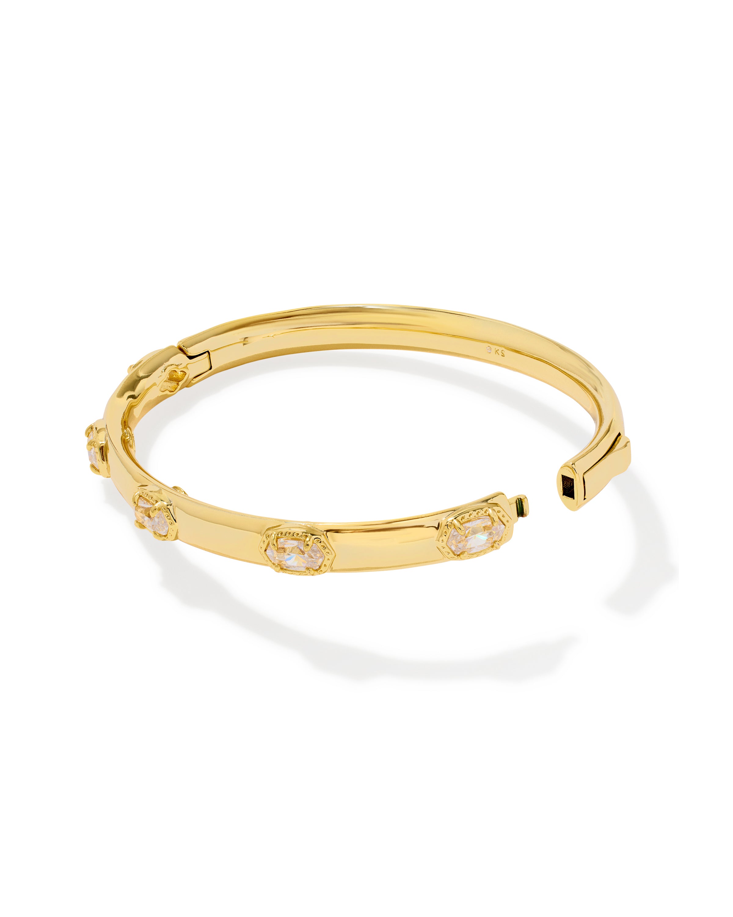 MINI ELISA LUXE BANGLE BRACELET GOLD WHITE CZ S/M