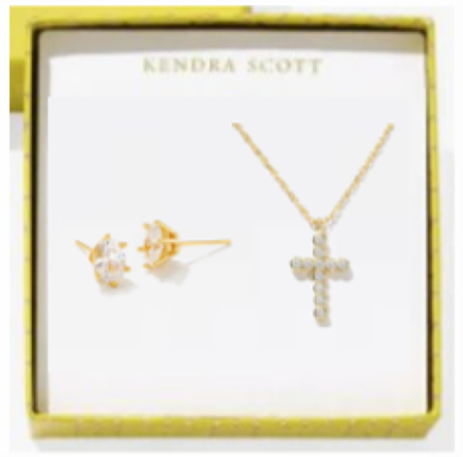 CROSS CRYSTAL AND CAILIN CRYSTAL GIFT SET GOLD WHITE CZ