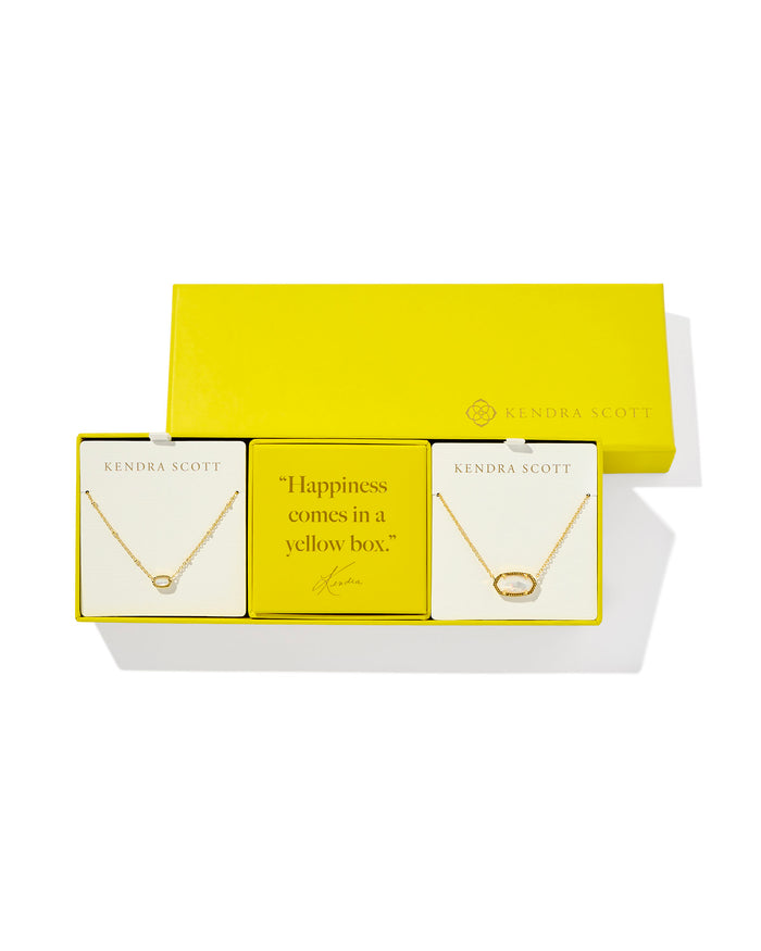 ELISA GIFT SET OF 2 GOLD IVORY MOTHER OF PEARL
