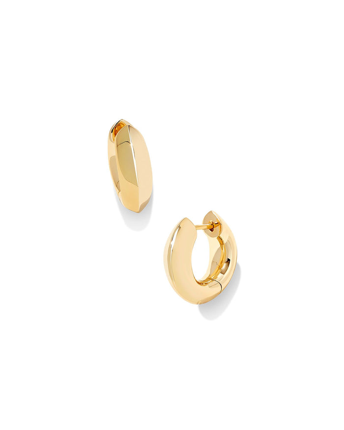 MIKKI METAL HUGGIE EARRINGS POLISHED GOLD