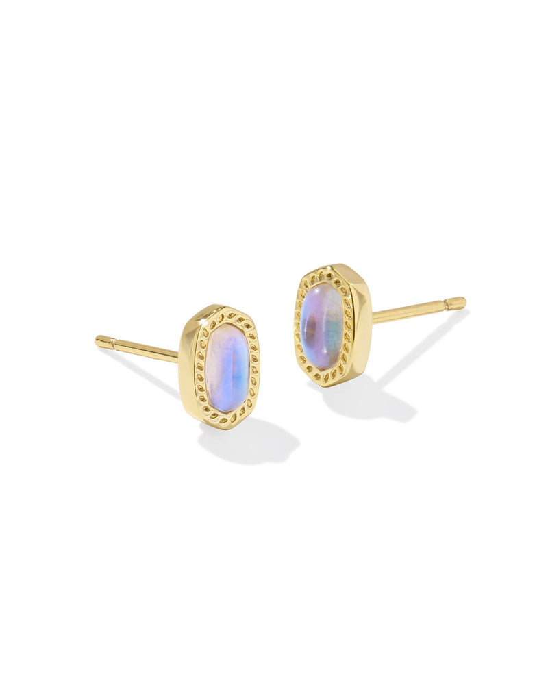 MINI ELLIE STUD EARRINGS GOLD DICHROIC GLASS