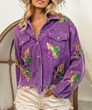 Fleur De Lis Corduroy Jacket