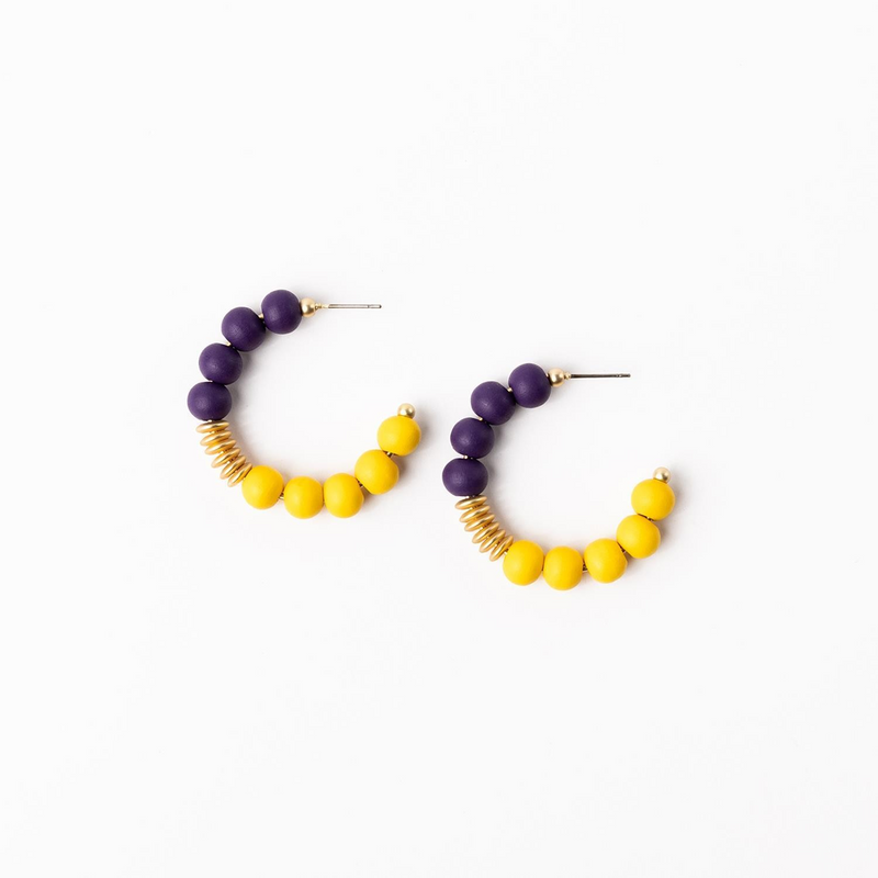 Kelly Purple & Gold Earrings