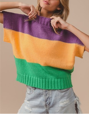 MG Color Block Sweater Top