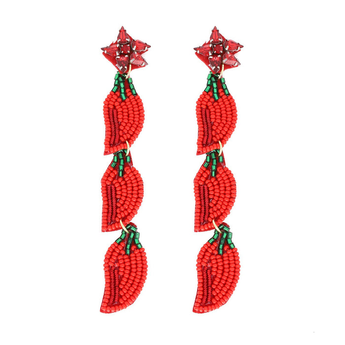 Chili Peppers Beaded Earrings