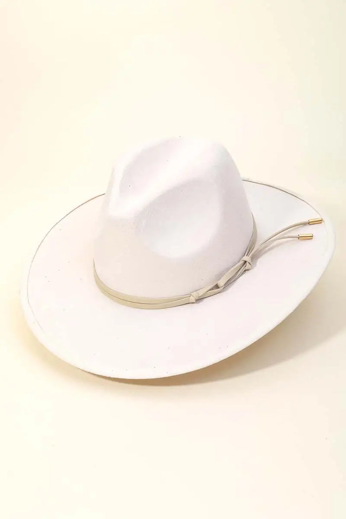 Double Strap Ivory Fedora Hat