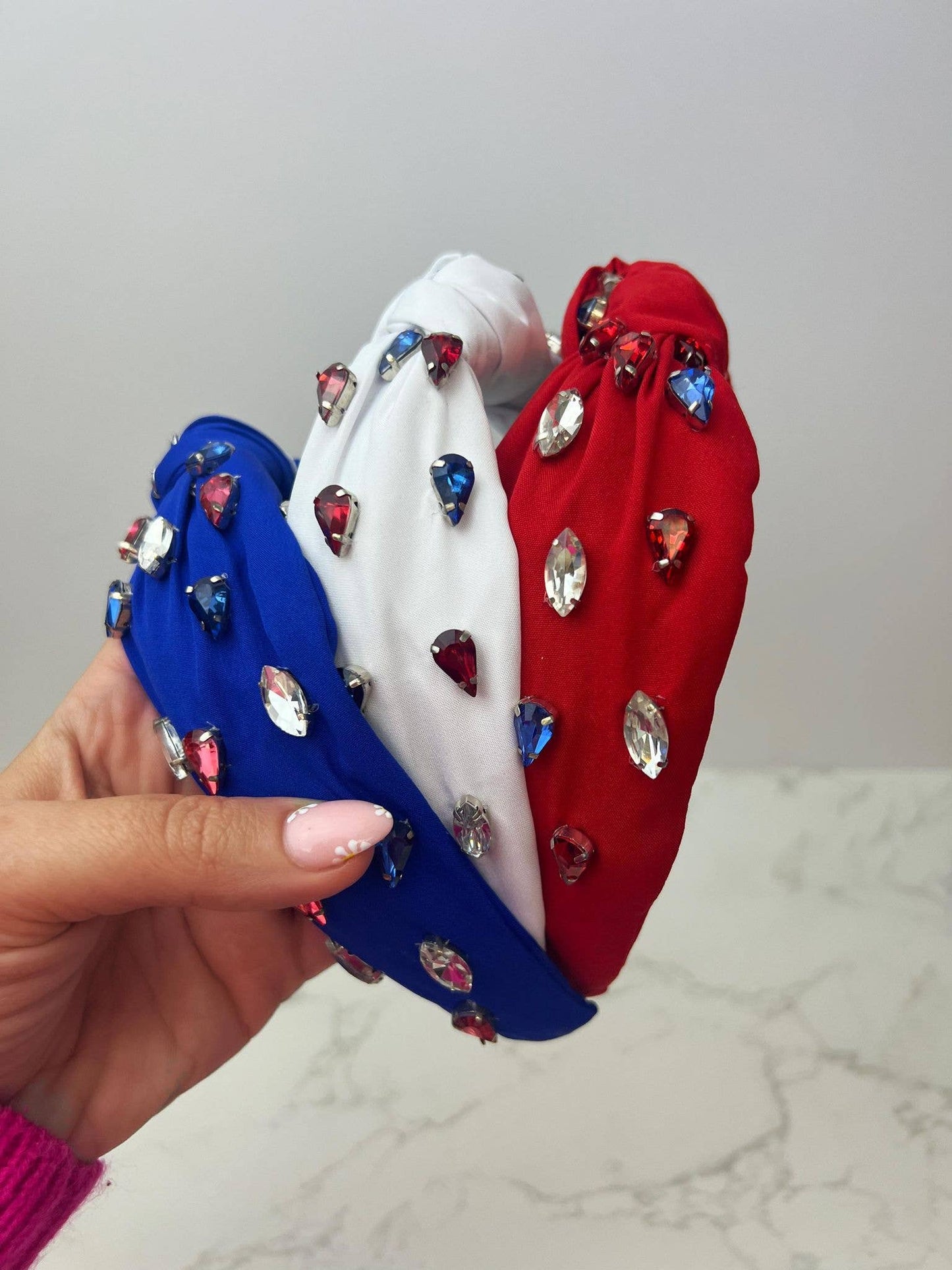 Patriotic Top Knot Jewel Headbands