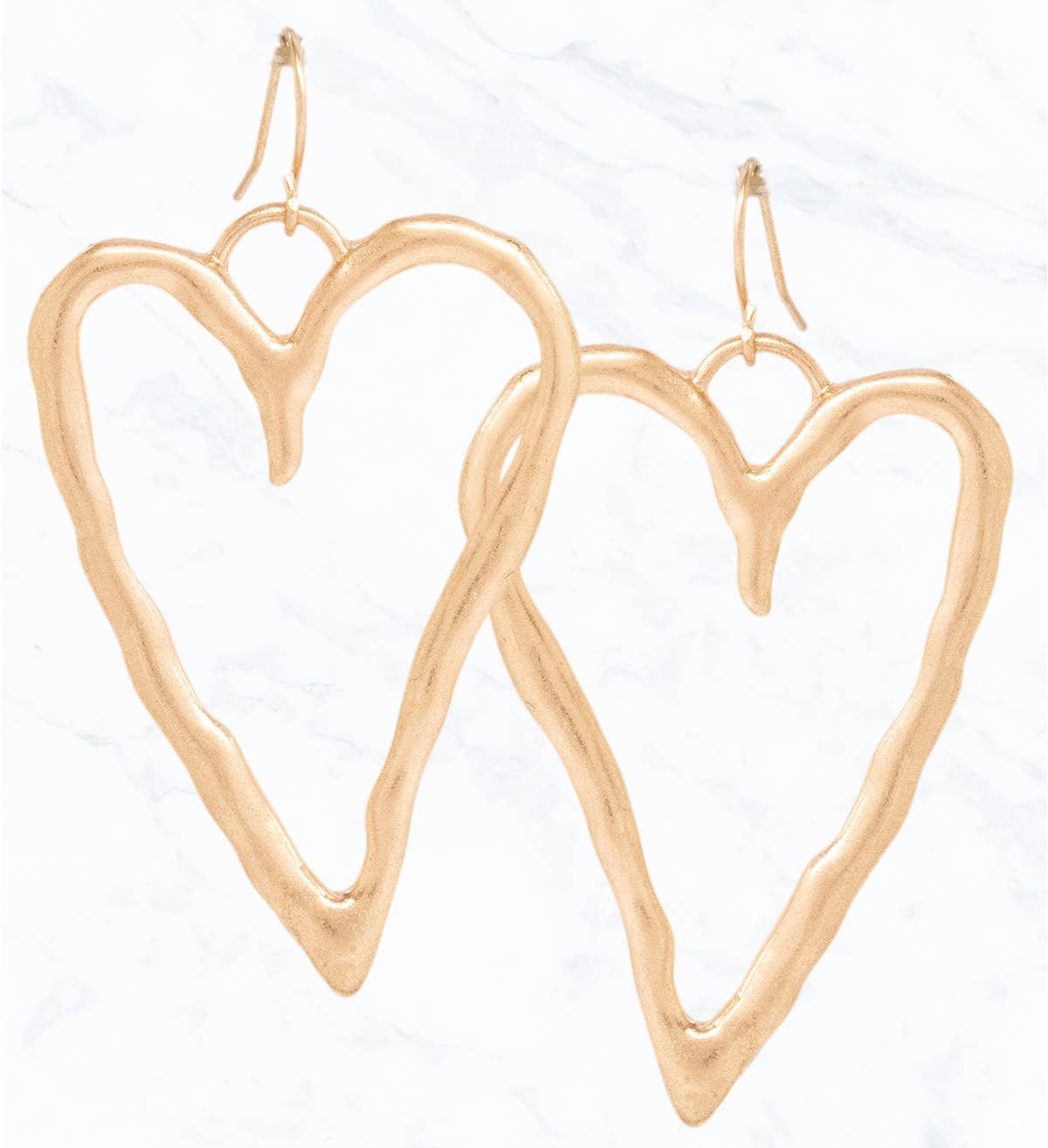 Open Heart Earrings Gold