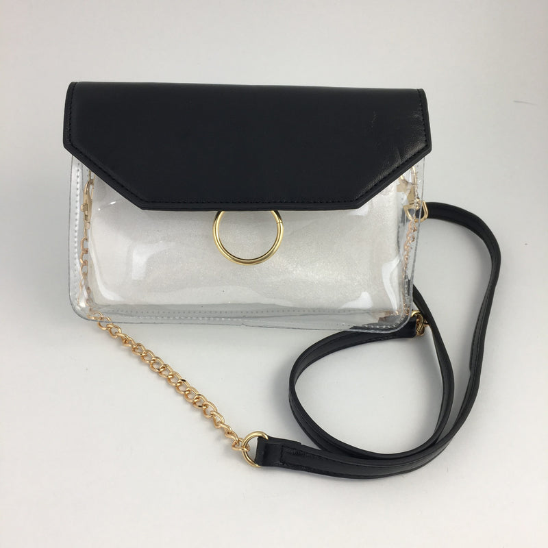 Black Trimmed Clear Purse