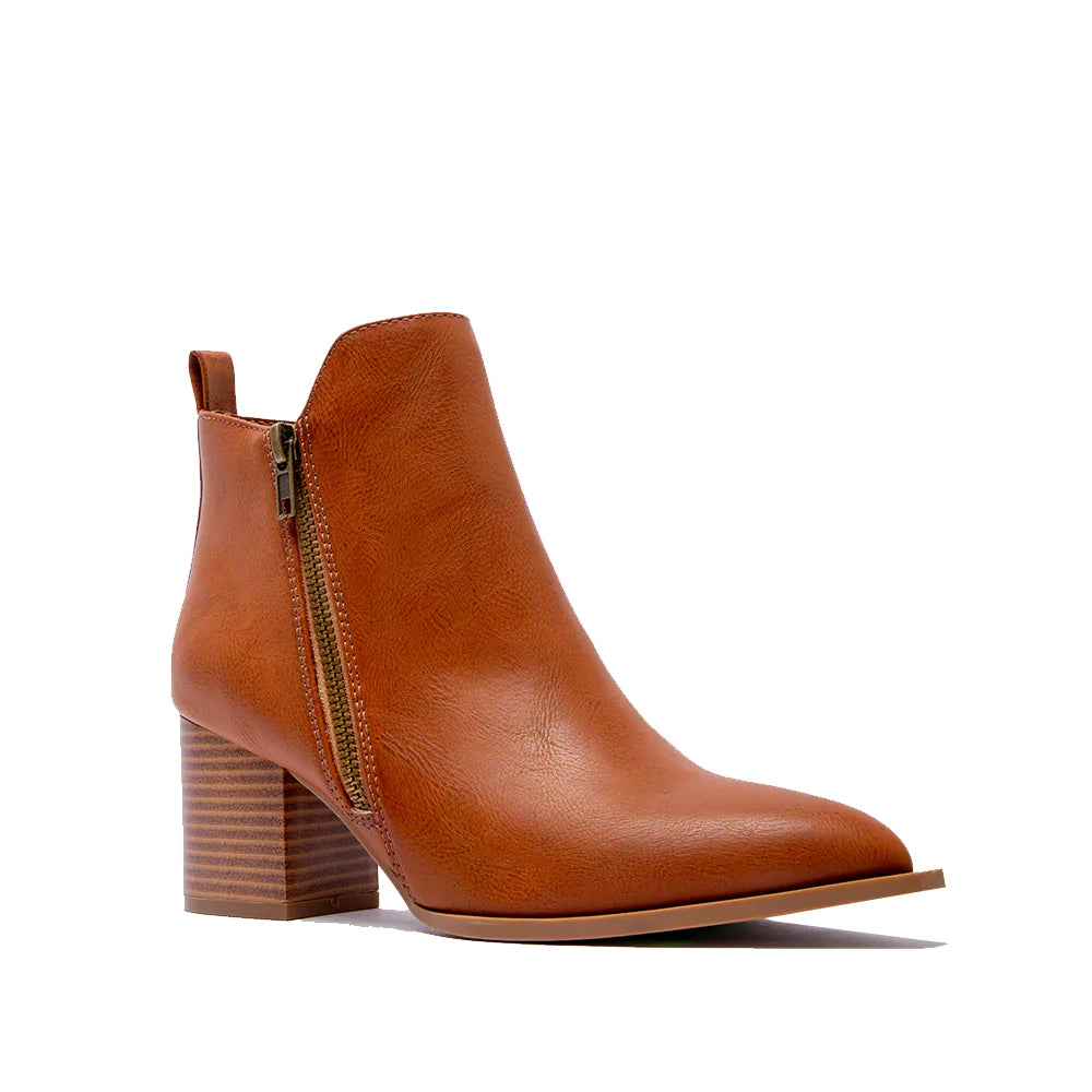 Part Cognac Bootie