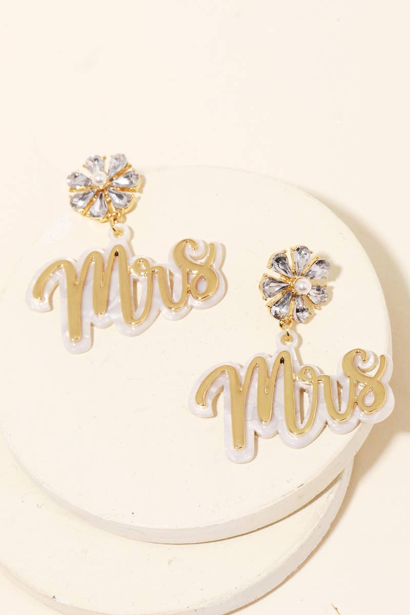 Floral Mrs Earrings