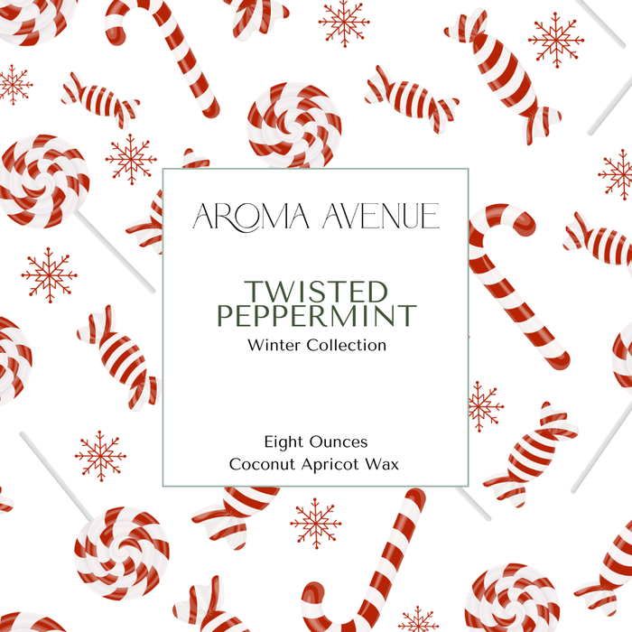 Aroma Avenue Twisted Peppermint 8oz Candle