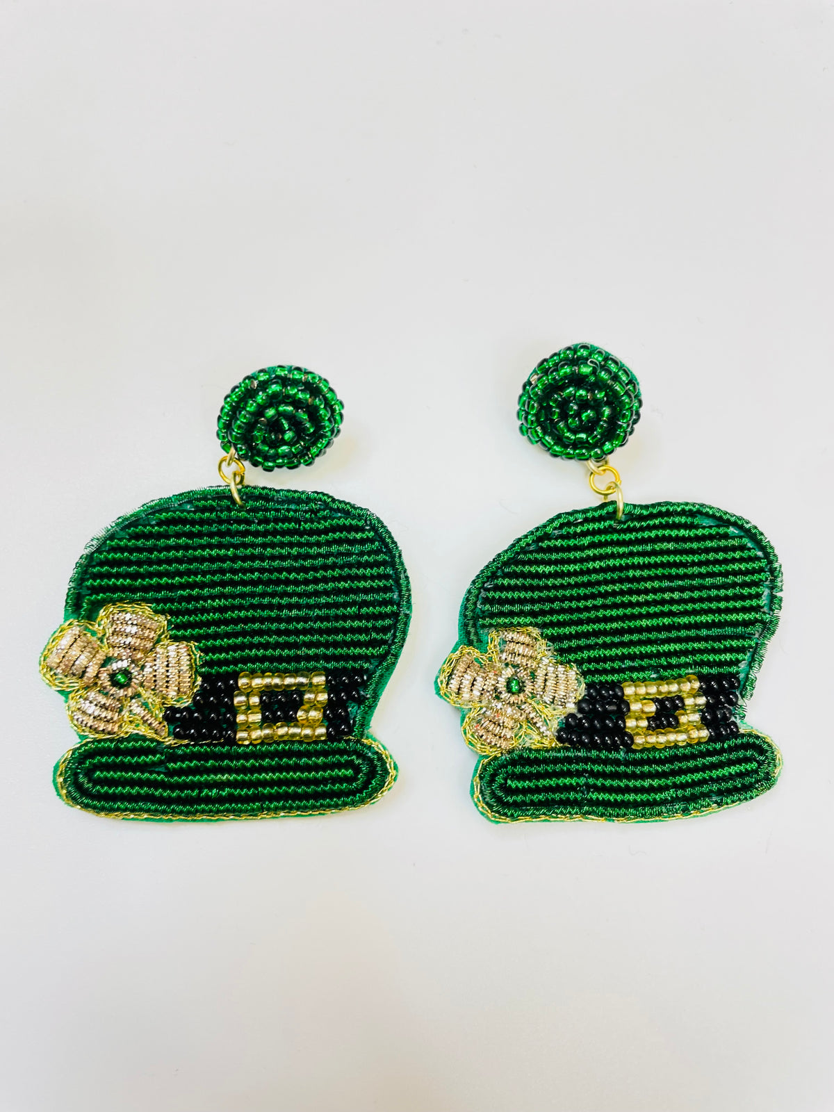 St. Patrick Hat Beaded Earring