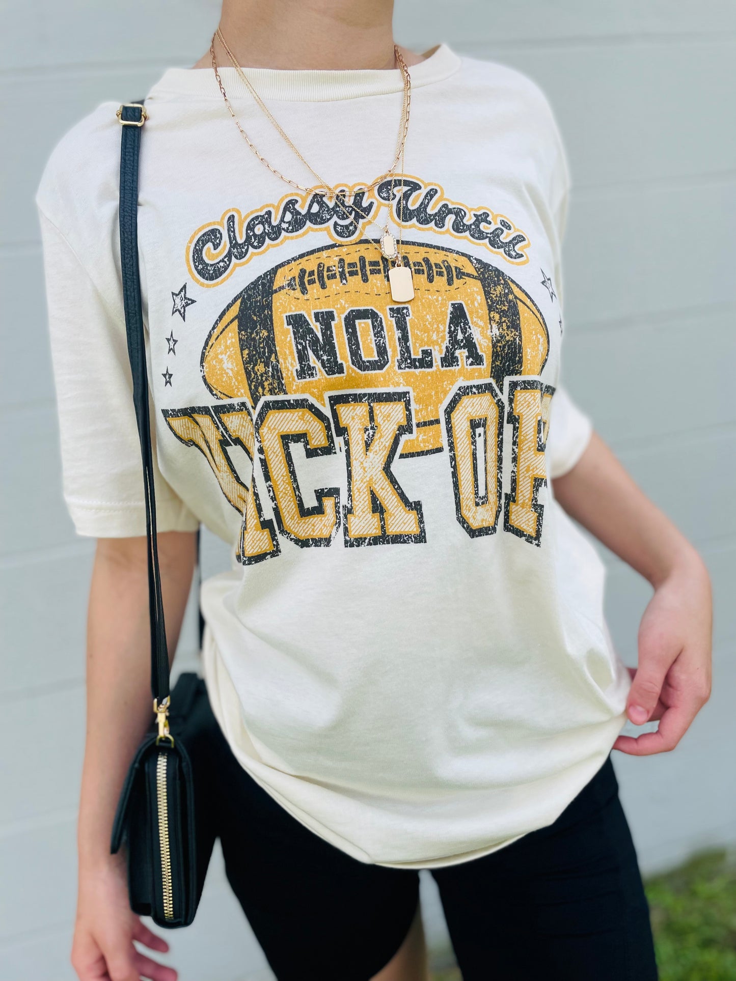 Classy Until Kickoff NOLA Oversized Graphic Tee